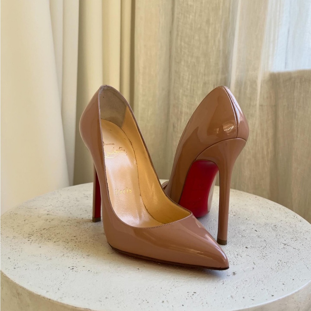 CHRISTIAN LOUBOUTIN Pigalle 120 Nude Sz 35.5
